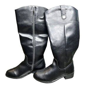 8 Wide St John's Bay Black‎ Knee-High Women's Ridding Boots W/ Memory Foam